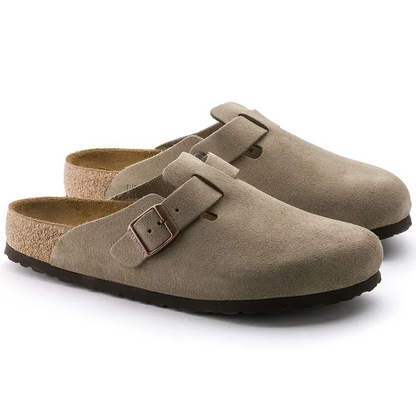 Boston Soft Footbed-Suede Leather-Taupe