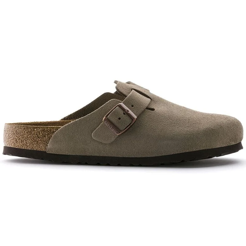 Boston Soft Footbed-Suede Leather-Taupe